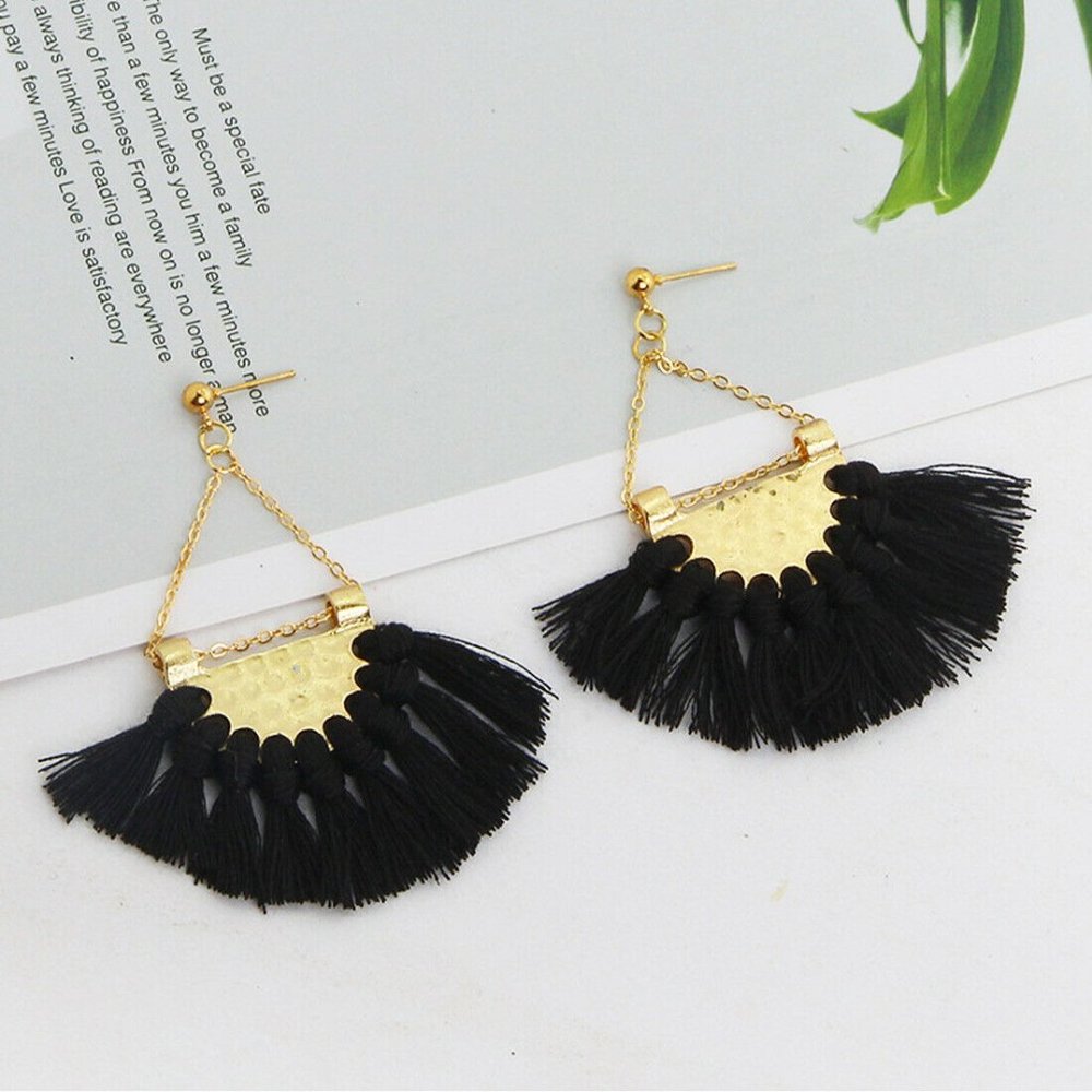 NWOT Bohemian Tassel Fringe Dangle Drop Earrings